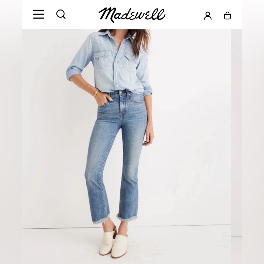Madewell Cali Demi Boot with fringe hem. Size 27.